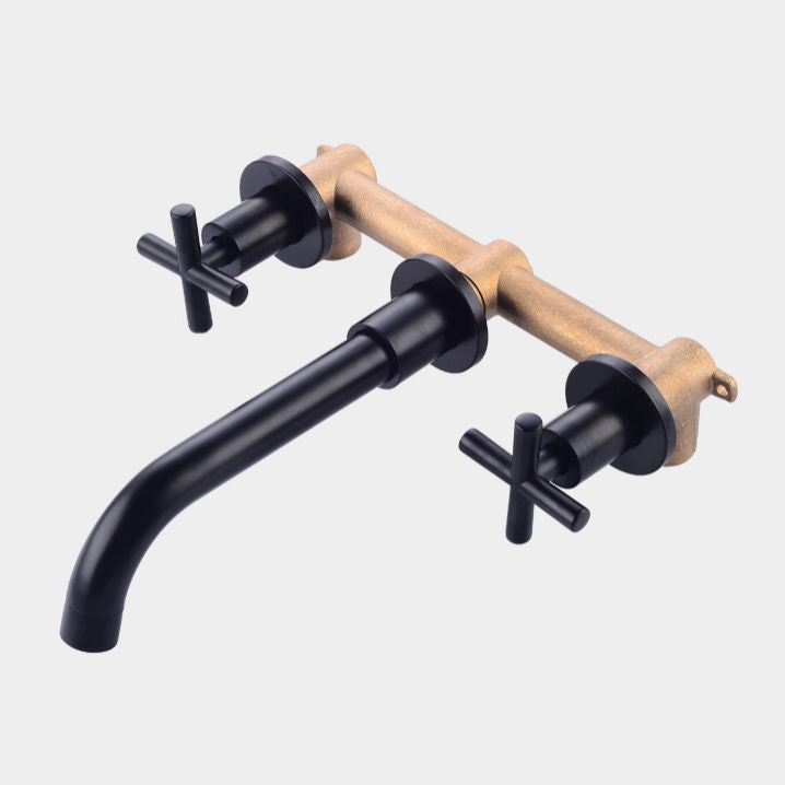 Glam Style Faucets Widespread Wall Mounted Bathroom Sink Faucet
