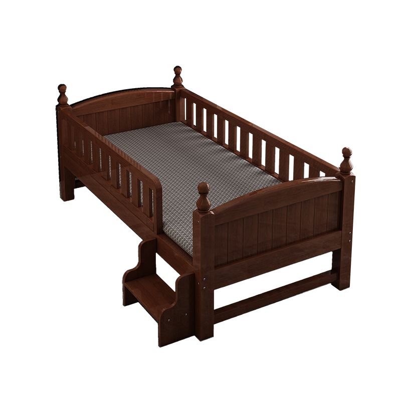 Convertible Nursery Crib Traditional Walnut Crib with Guardrail