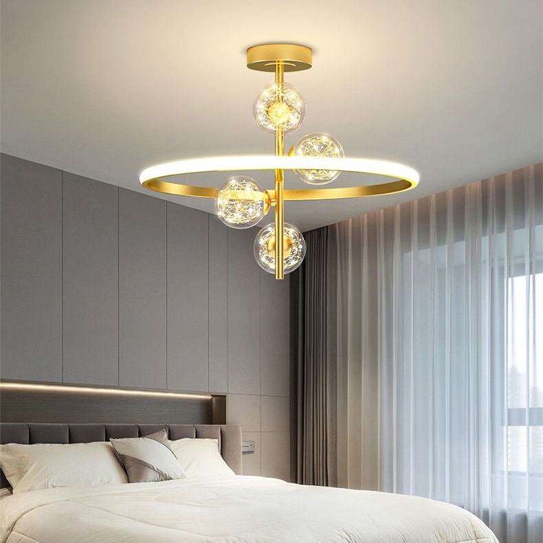 Simplicità contemporanea Circoli Lampada soffitto trasparente Globo Globo LED Light Light Cioncent Light per camera da letto