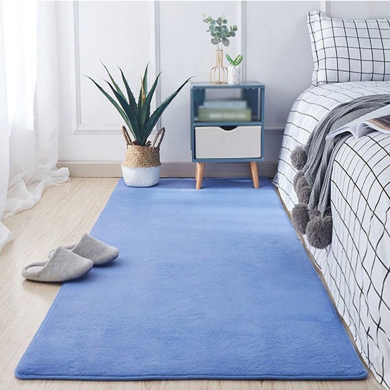 Solid Color Living Room Rug  Carpet Polyester Washable Area Rug