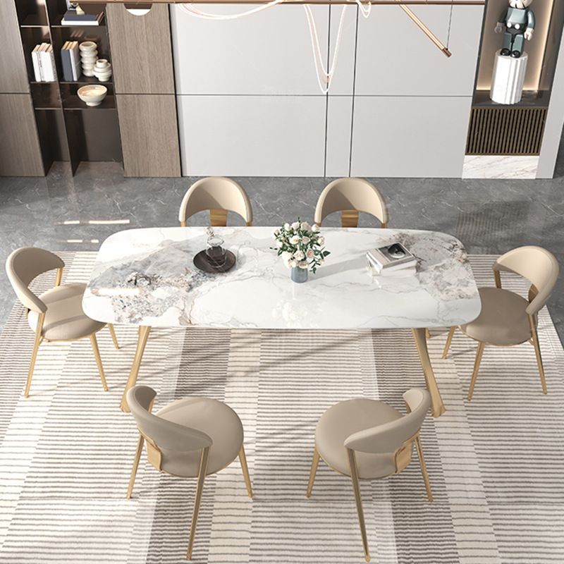 Nordic Glam Sintered Stone Round Table Set 1/4/5/7 Pieces Dining Set