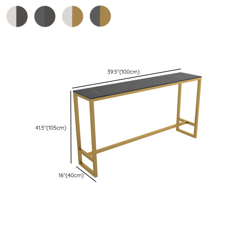 Rectangular Bar-height Table Metal Base Bistro Pub Table for Patio Use