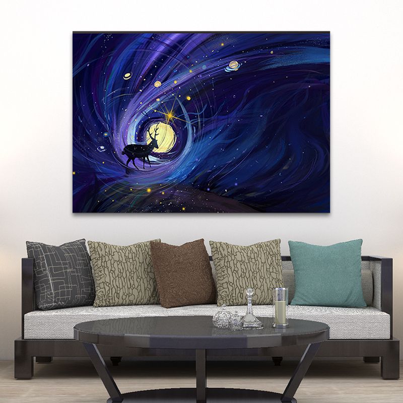 Toile d'art pour enfants, couleur douce, décoration murale fantaisie et cerf pour chambre d'enfant