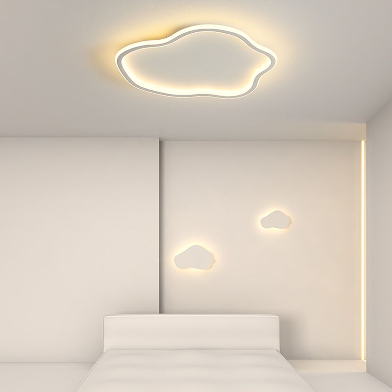Plafonnier LED créatif moderne, luminaire de plafond en forme de nuage de fer avec abat-jour en acrylique