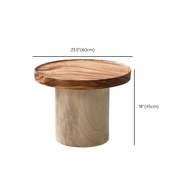 Pedestal Coffee Table Solid Wood Tray Top Coffee Cocktail Table