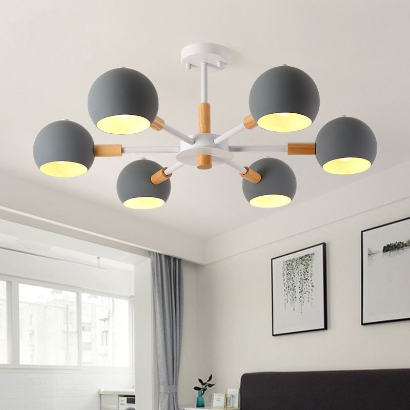 Living Room Chandelier Modern Multi Head Macron Hanging Fixture for Bedroom