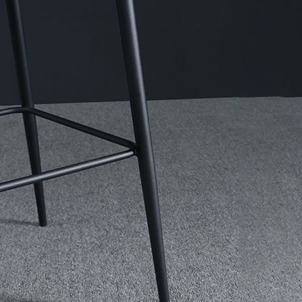 Modern Bar Stool Leather Backrest Bar Stools for Dining Room with Metal Legs