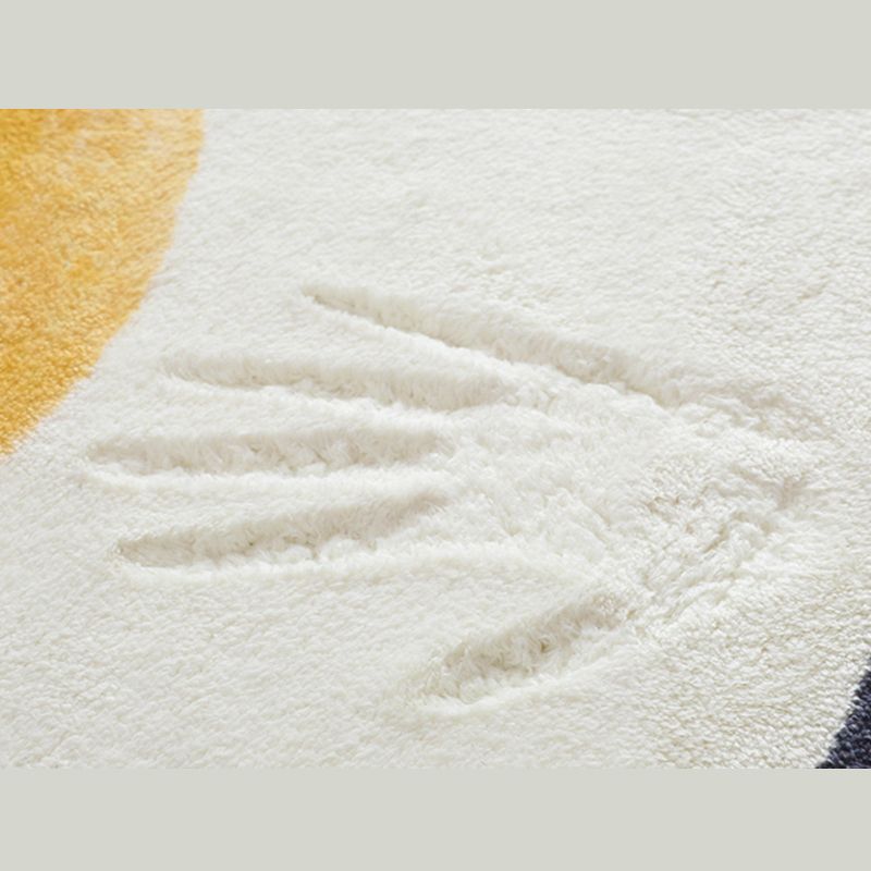 Runder, einfarbiger, einfacher Teppich aus Polyester mit zufälligen Streifen, schmutzabweisender Teppich für die Inneneinrichtung