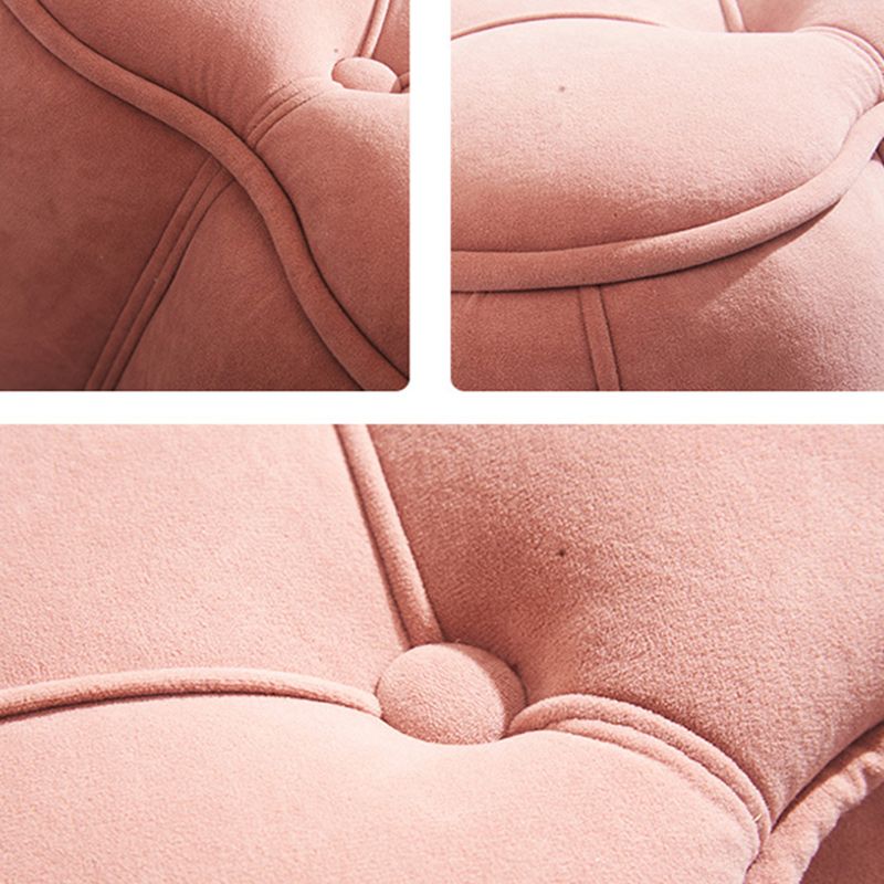 Orange Velvet Pouf Specialty Pouf Stain Resistant Indoor Pouf