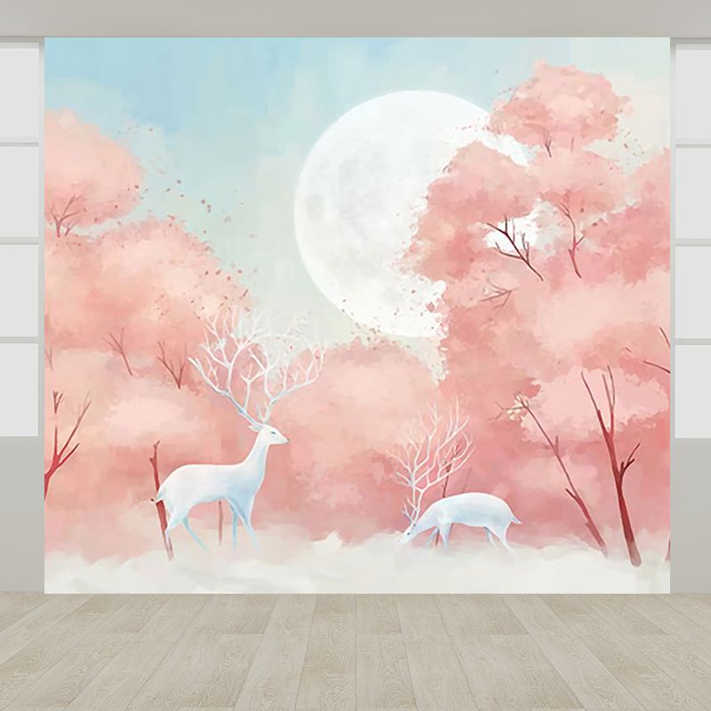 Reindeer Wall Mural Modern Decorative Living Room Wall Covering, Custom Size Available