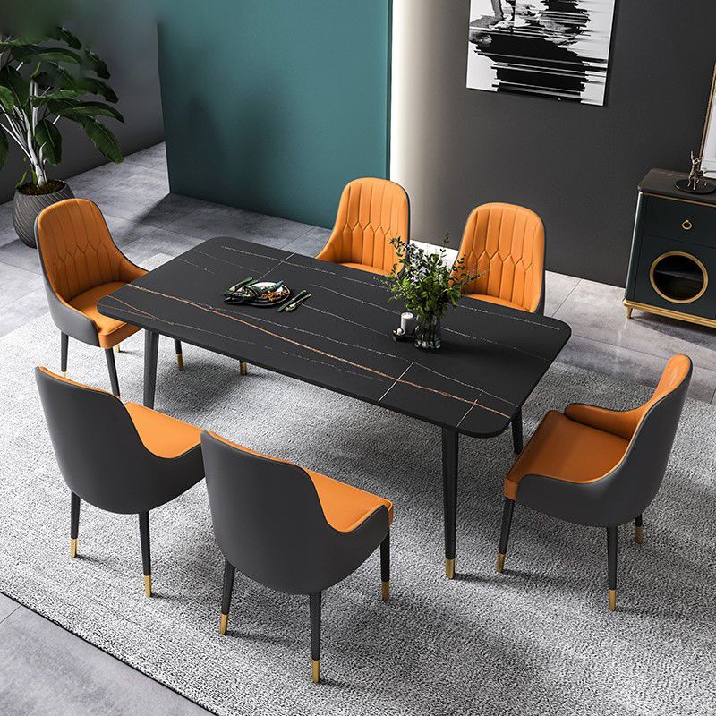 Designer Style Sintered Stone Dining Set 1/2/5/7 Pieces Rectangle Dining Table with Chairs