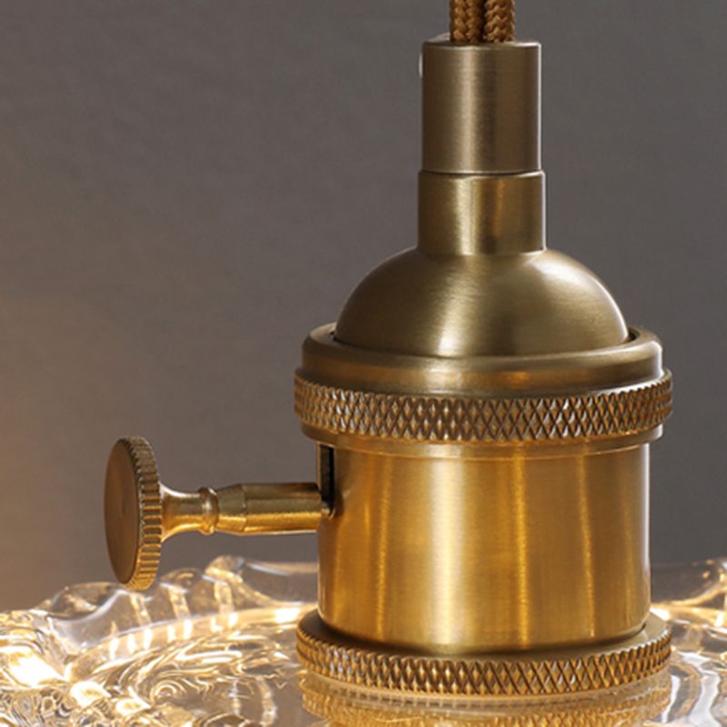 Glass Industrial Pendant Light 1-Light Hanging Ceiling Light for Bedroom