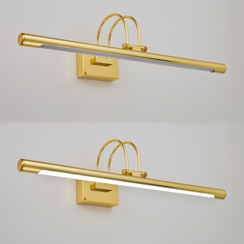 Metal lineare a forma di parete sconce moderno stile singolo specchio a parete luce montata
