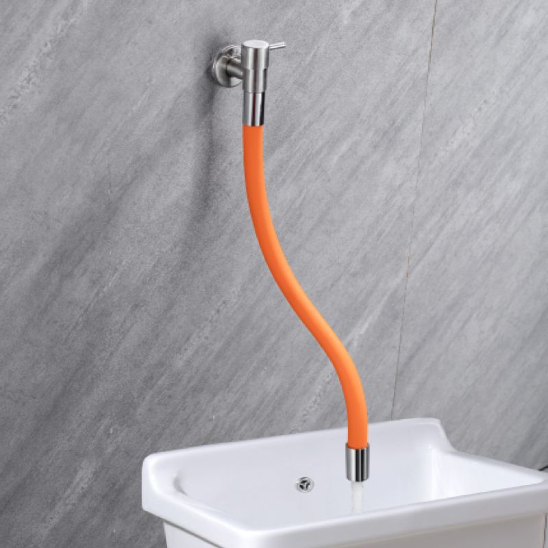 Contemporary Wall Mounted Bathroom Faucet Lever Handles Stainless Steel Faucet