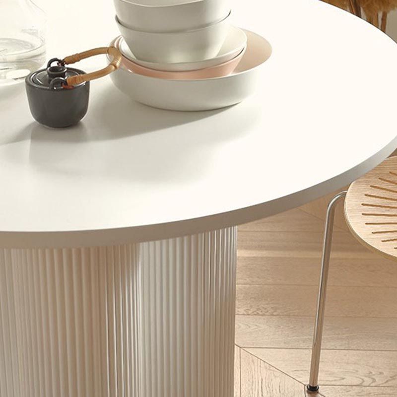 Round Dining Room Table Contemporary White Fixed Kitchen Table