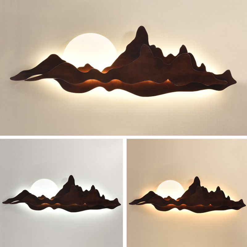 Wooden Wall Sconce Modern Style LED Wall Mount Lamp with Acrylic Shade for Bedroom