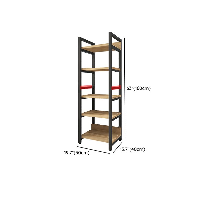 Scandinavian Open Back Bookcase with Shelves for Home Office