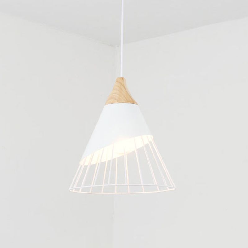 Wit hout Nieuw moderne hanglamp 1-licht kegel plafondlamp voor woonkamer voor woonkamer