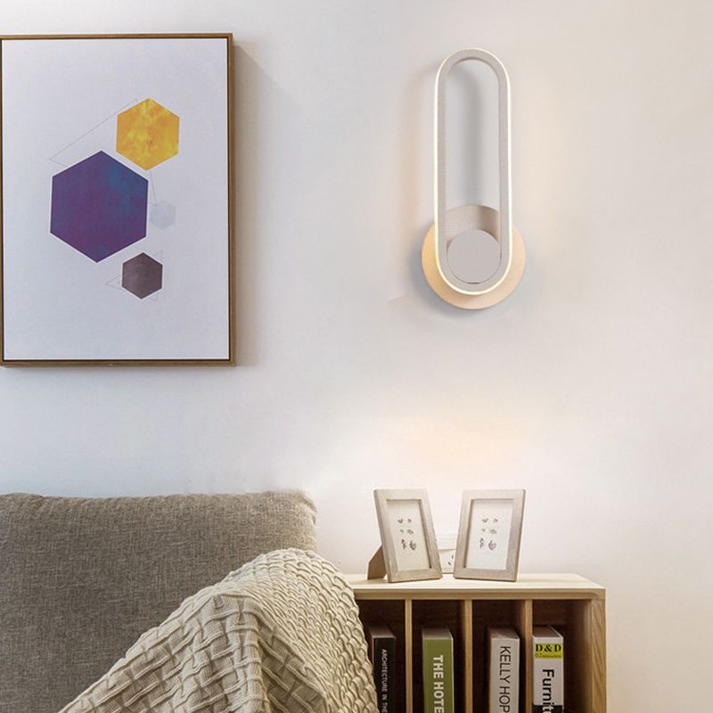 Forma ovale per parete in metallo in stile nordico forma ovale da 12 "Prontoni a parete a LED per camera da letto