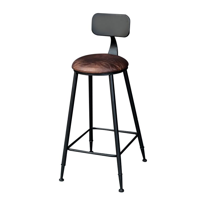 Contemporary Dining Stools Low Back Bar Stools with Footrest