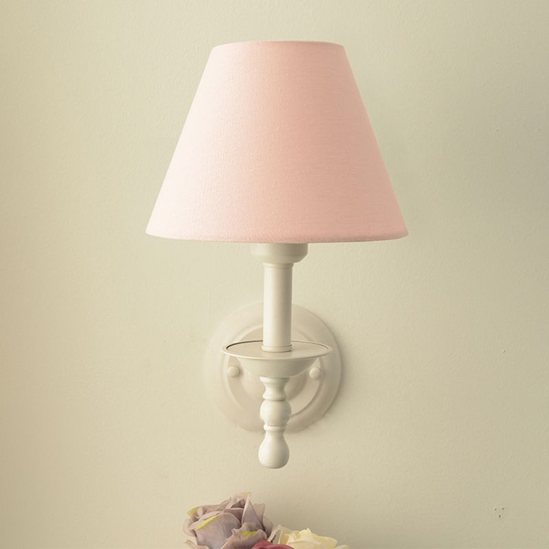 Macaron Wall Mount Light 1-Light Wall Light with Fabric Shade for Living Room