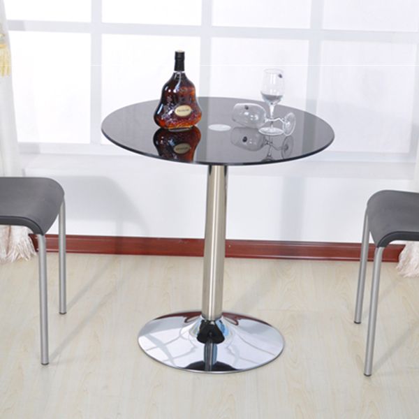 Round GlassTransparent Dining Table Simplicity Pedestal Table for Dining Room