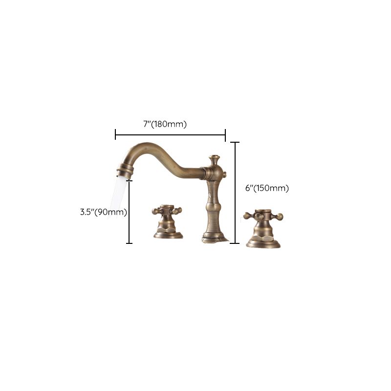 Dual Handle Vintage Vanity Sink Faucet Industrial Basin Lavatory Faucet