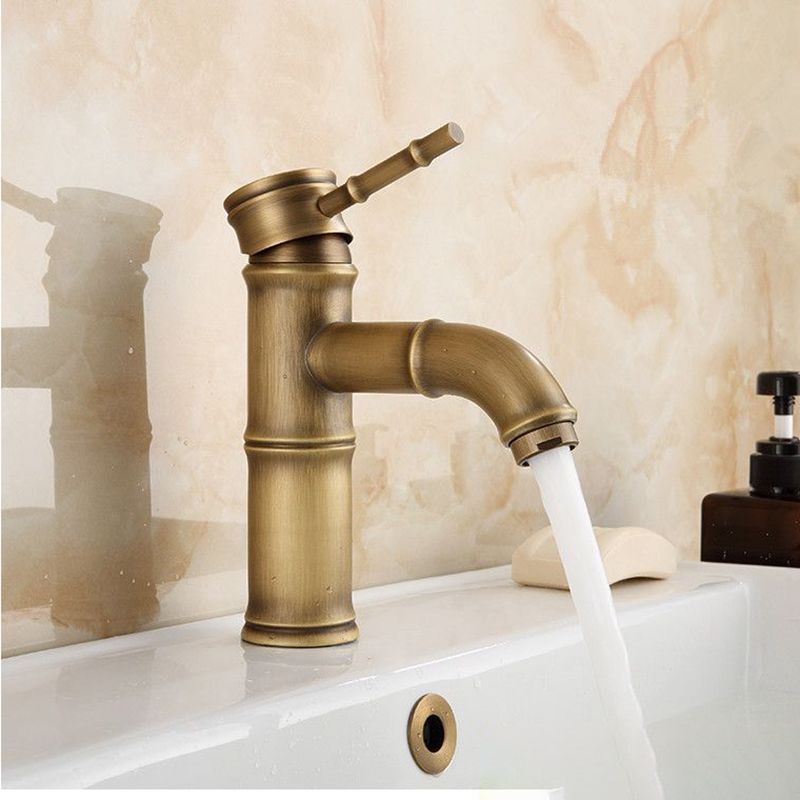 Farmhouse Brass Bathroom Faucet Lever Handle Faucet Single Hole Vessel Sink Faucet