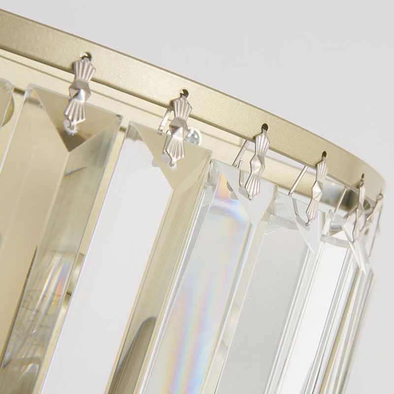 Modern Tiered Sconce Light Fixture Crystal Block 2-Lights Wall Mounted Lights in Gold and Black