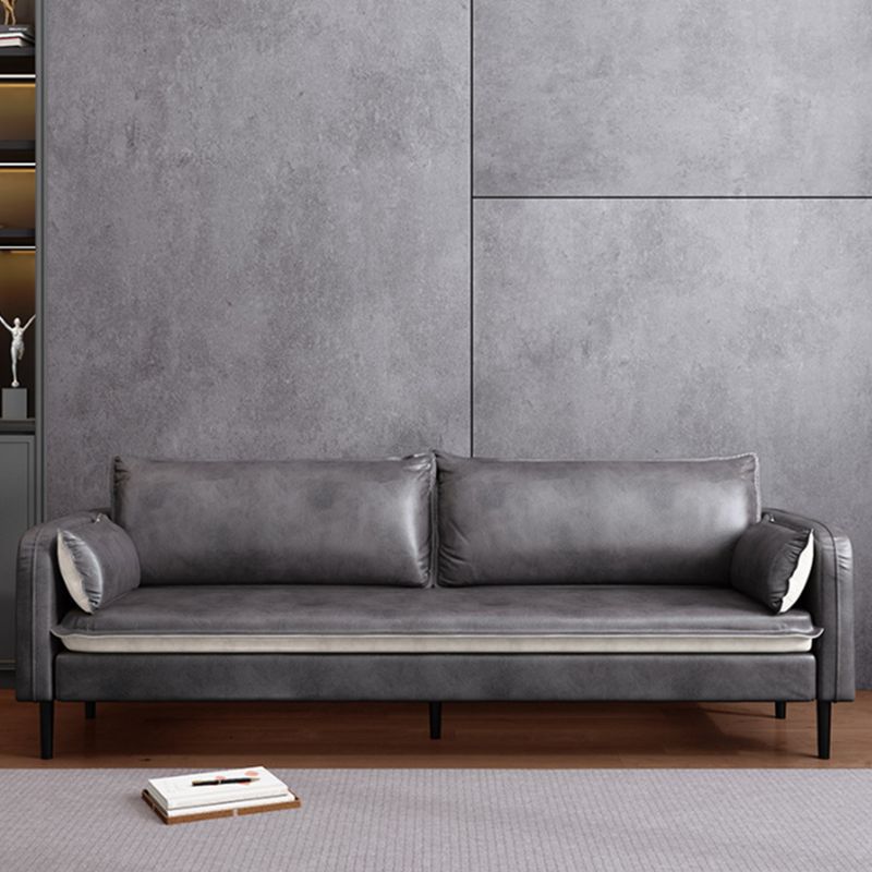 Faux Lederkissen Sofa 3-Sitzung 30,7 "Hochquadrat-Arm Loveseat