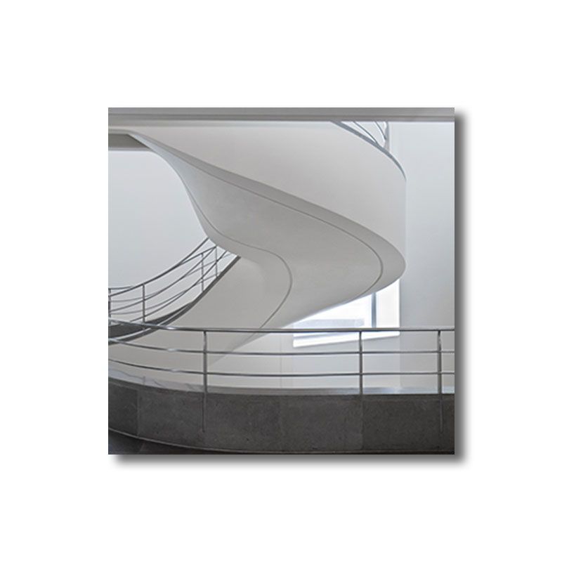 Home Decor Building Interior Wall Art Canvas Minimalism Square Painting in White for Parlor