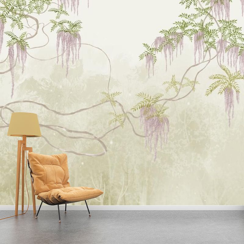 Moisture-Resistant Entwined Vine Mural Personalized Size Wall Covering for Coffee Shop