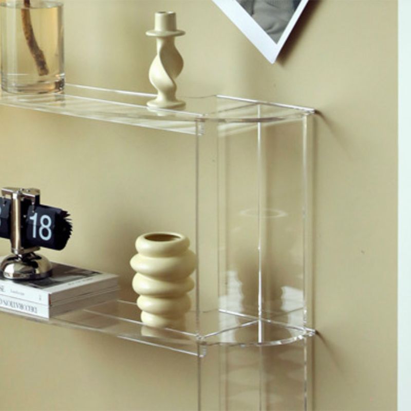Contemporary Acrylic Console Accent Table with 2 Shelves for Hall