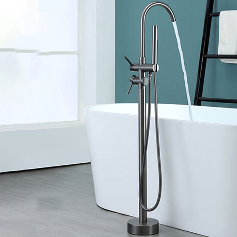 Contemporary Bathroom Faucet Floor Mounted Copper One Handle Freestanding Bathtub Faucet