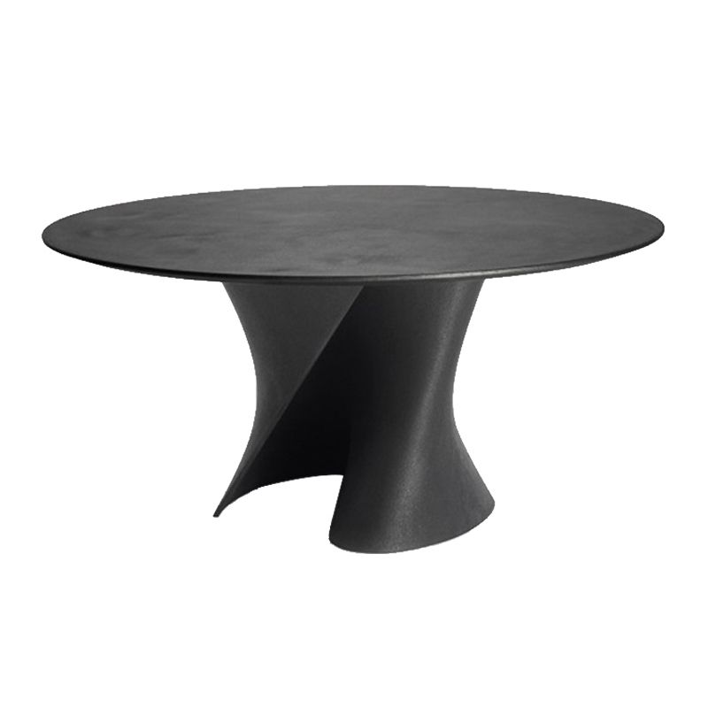 Modern Style Round Wood/Slate Table with Abstract Base Coffee Table