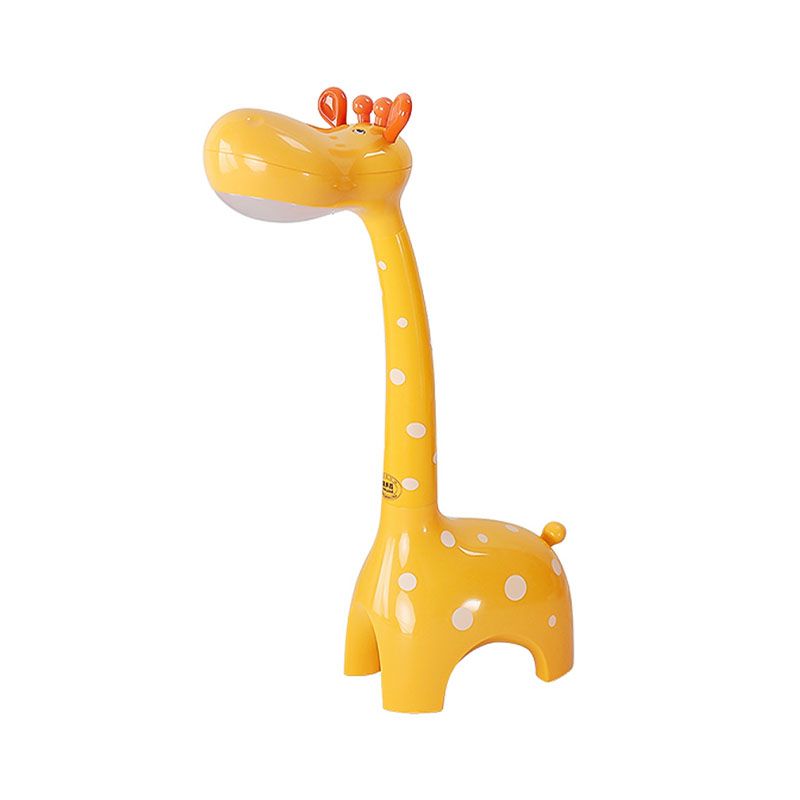 Plastic Giraffe Desk Lamp Kids 1-Head White/Yellow Nightstand Lighting for Children Bedroom