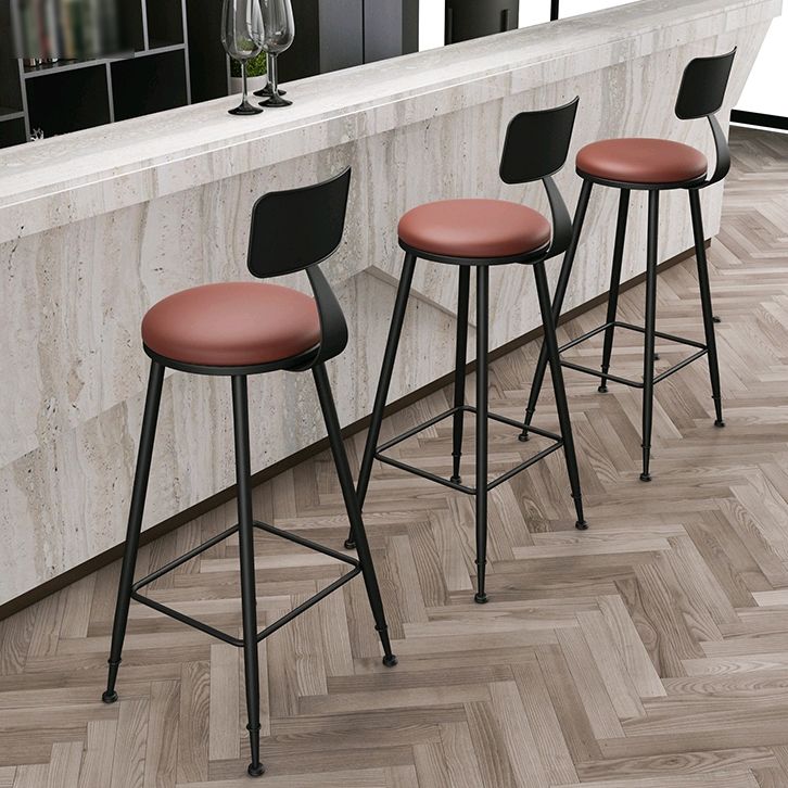 Industrial Matte Finish Coffee Shop Stool Footrest Low Back Stool