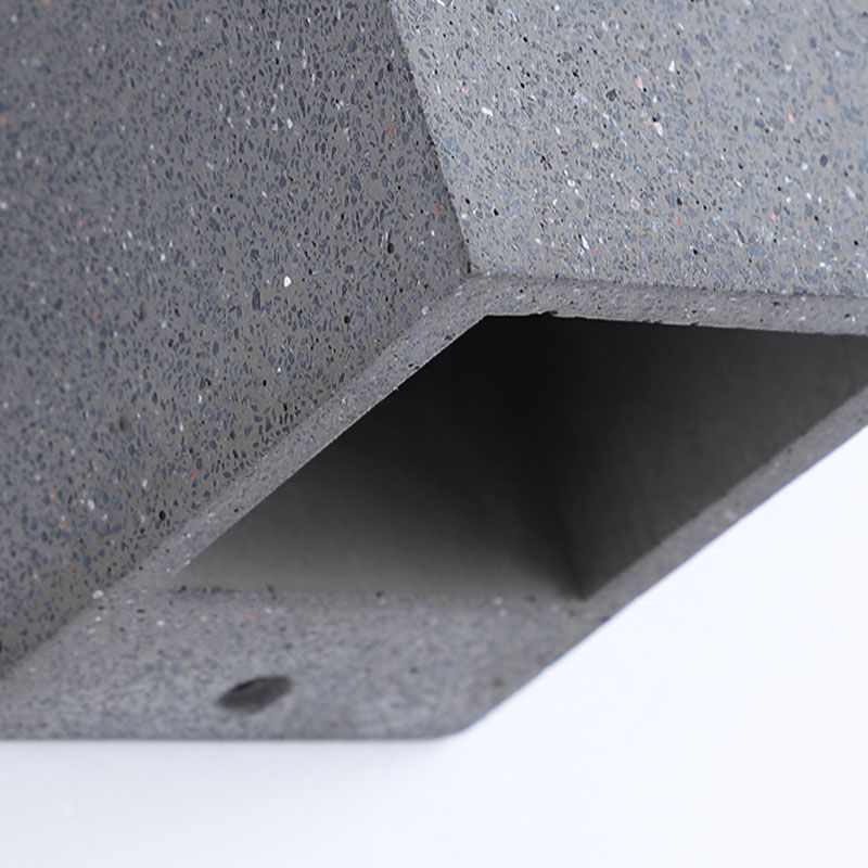 Cuboid Wall Light Farmture Moderne 1-licht grijze wandlamp met cementschaduw