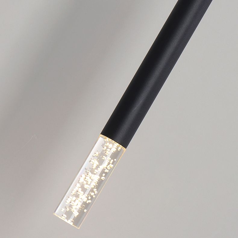 Eigentijdse LED 1-licht plafond hanger licht acryl lineaire hangende lamp voor woonkamer