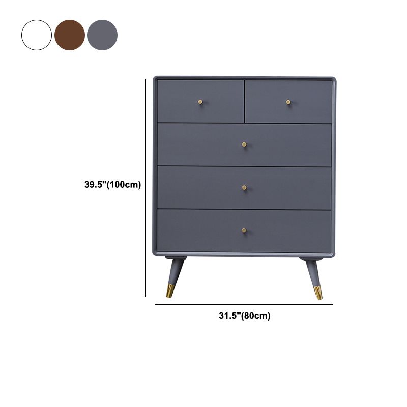 Solid Wood Accent Chest with 4/5/6/7 Drawers and Straight Legs