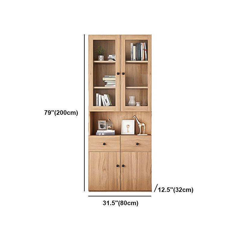 Solid Wood Bookcase Contemporary Style Bookshelf for Home Office Study Room