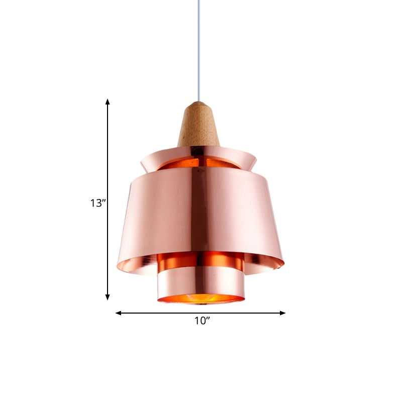 1 cabezal de comedor de comedor Luz con tono de metal cónico