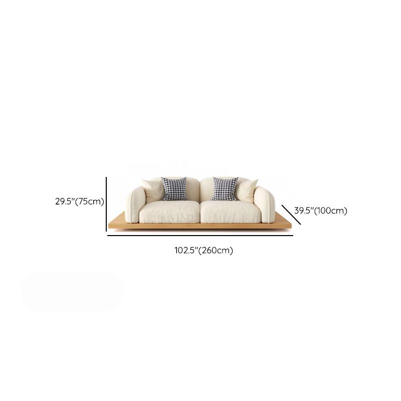 Contemporary Velvet Sectional Sofa with Pillows Back and Square Arms