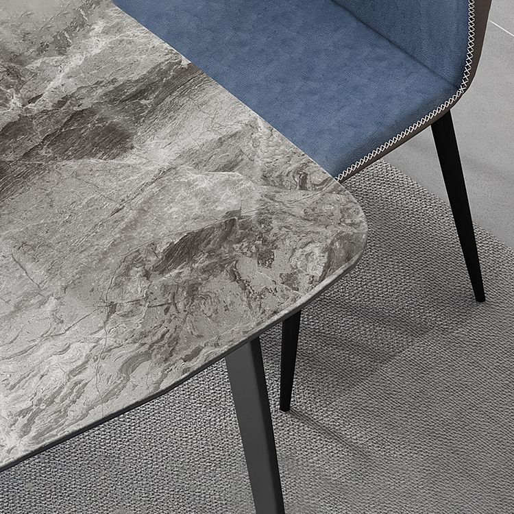 Simplicity Style Home Sintered Stone Dining Table Rectangle Shape Table with 4 Legs Base
