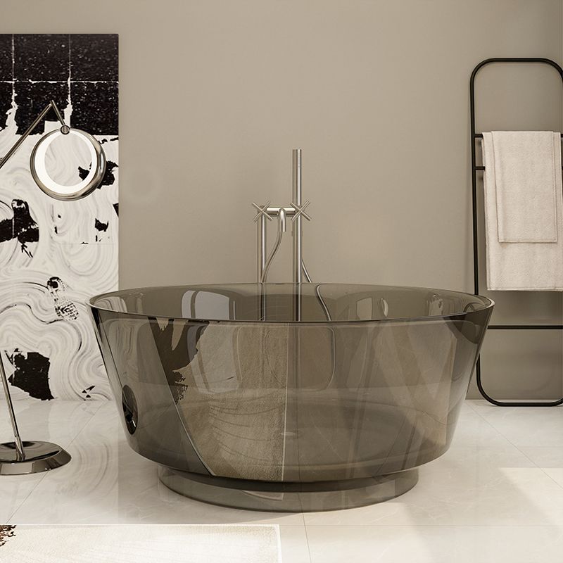 Modern Soaking Bathtub Antique Finish Round Freestanding Bath Tub