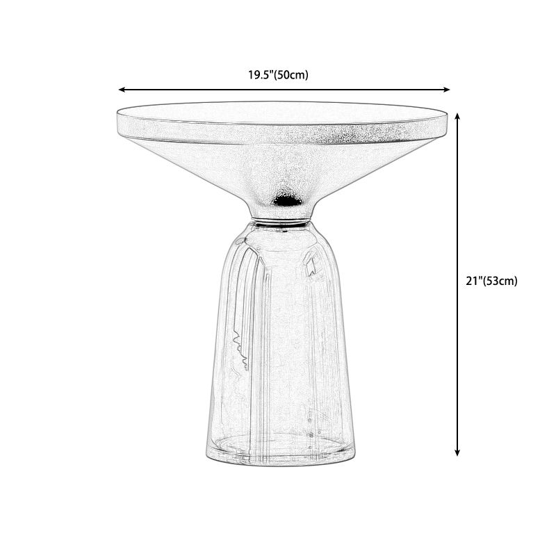 Round Glass Top Side End Table Modern Pedestal End Table for Living Room