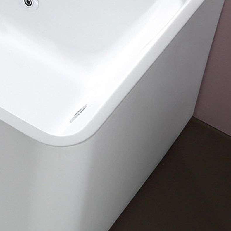 White Acrylic Rectangular Bath Tub Whirlpool Stand Alone Tub with Faucet