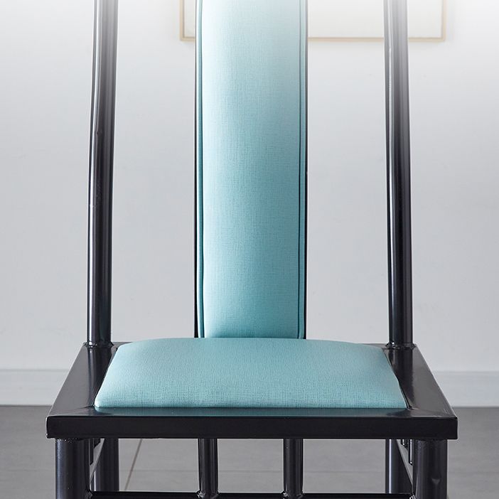 Silla de comedor de metal moderno con respaldo de listones, silla de comedor para uso en restaurantes
