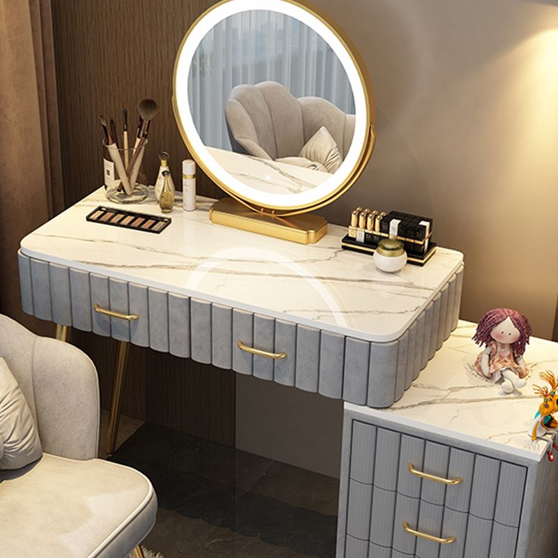 Lighted Mirror Makeup Vanity Luxurious Dressing Table Stool Set