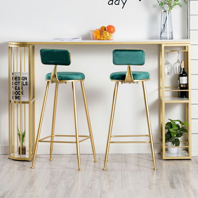 White and Black Glam Style Table in Faux Marble and Metal Coffe Shop Bar Table
